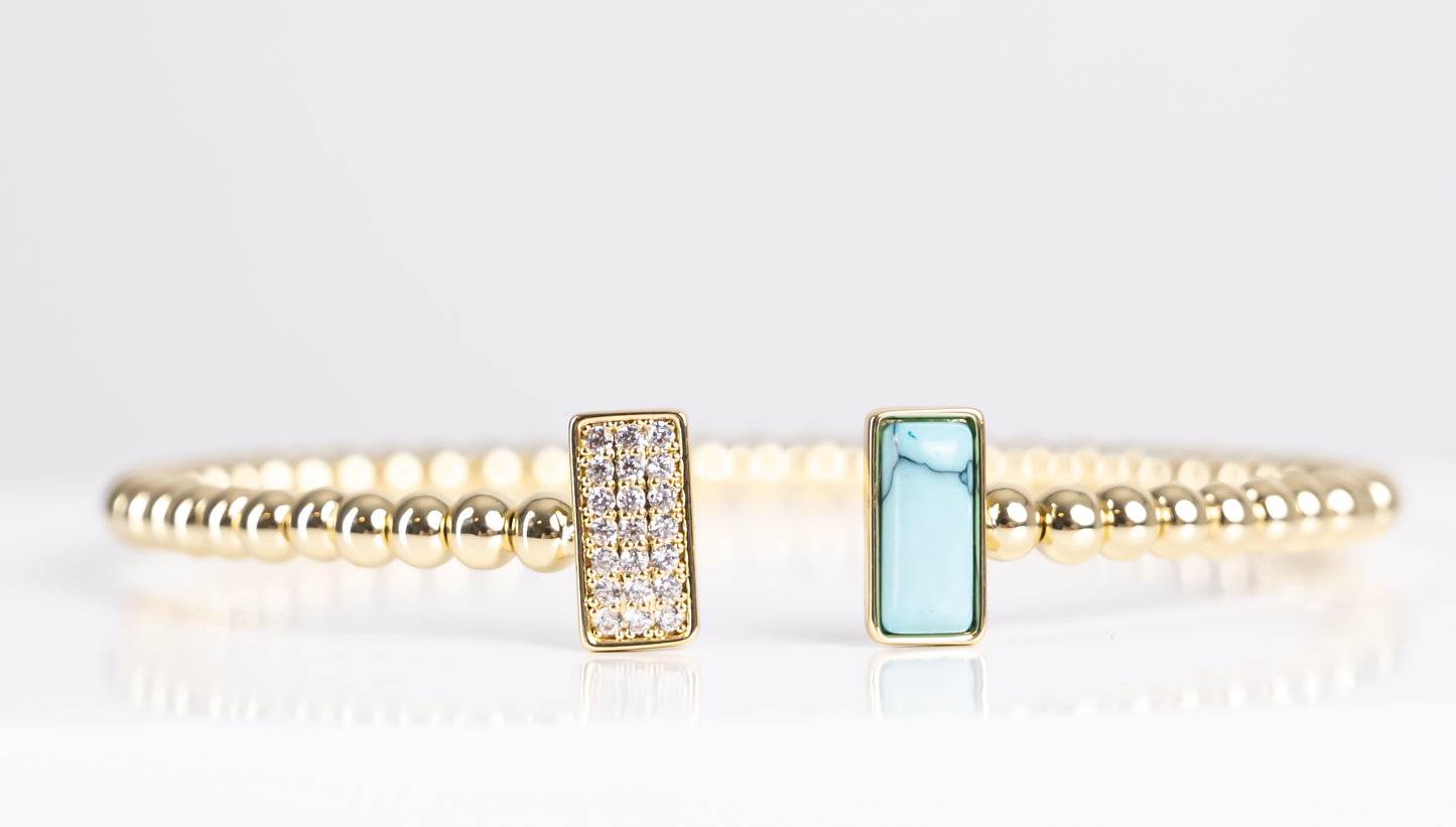 Blue turquoise bangle bracelet
