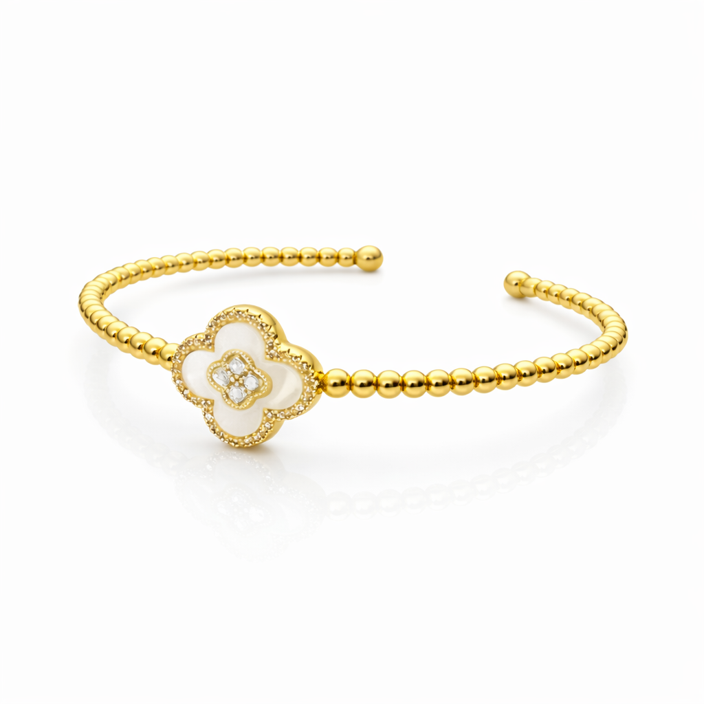 Celestial Clover Beaded Bangle