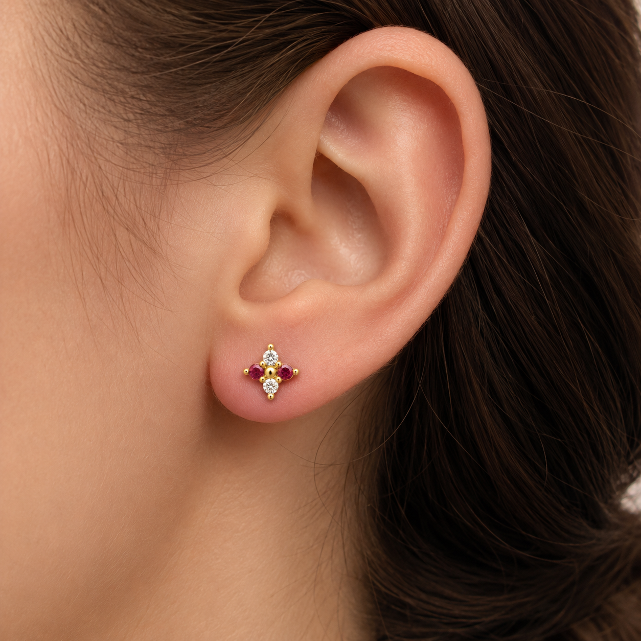 Ruby Cross Piercing