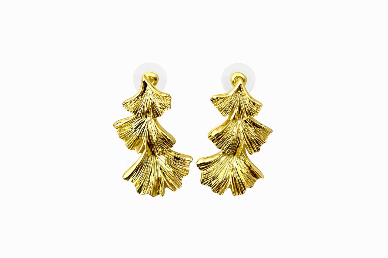 Golden Leaf Drop Earrings