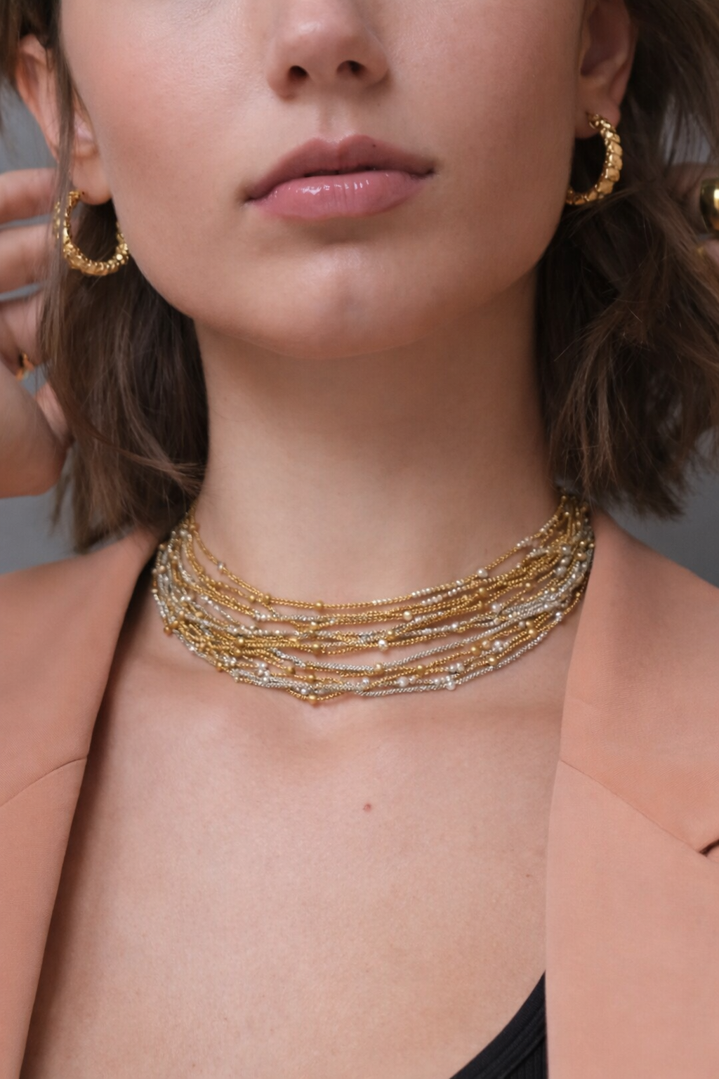 Multi-Chain Two-Tone Necklace