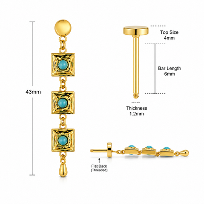 Pharaonic Turquoise Drop Piercing