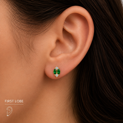 Emerald Marquise Flat Piercing