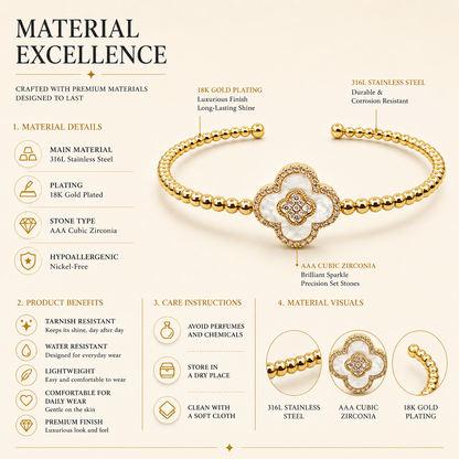 Celestial Clover Beaded Bangle