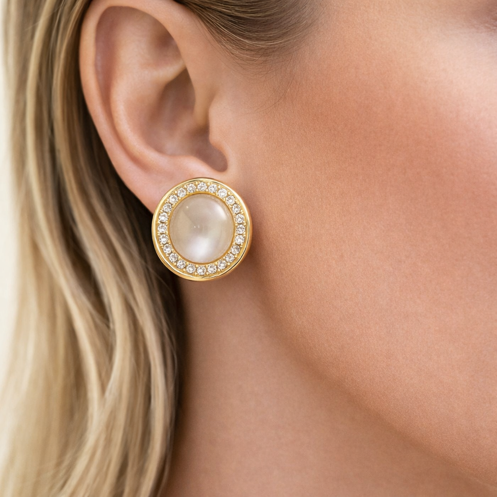 Ivory Halo Stud