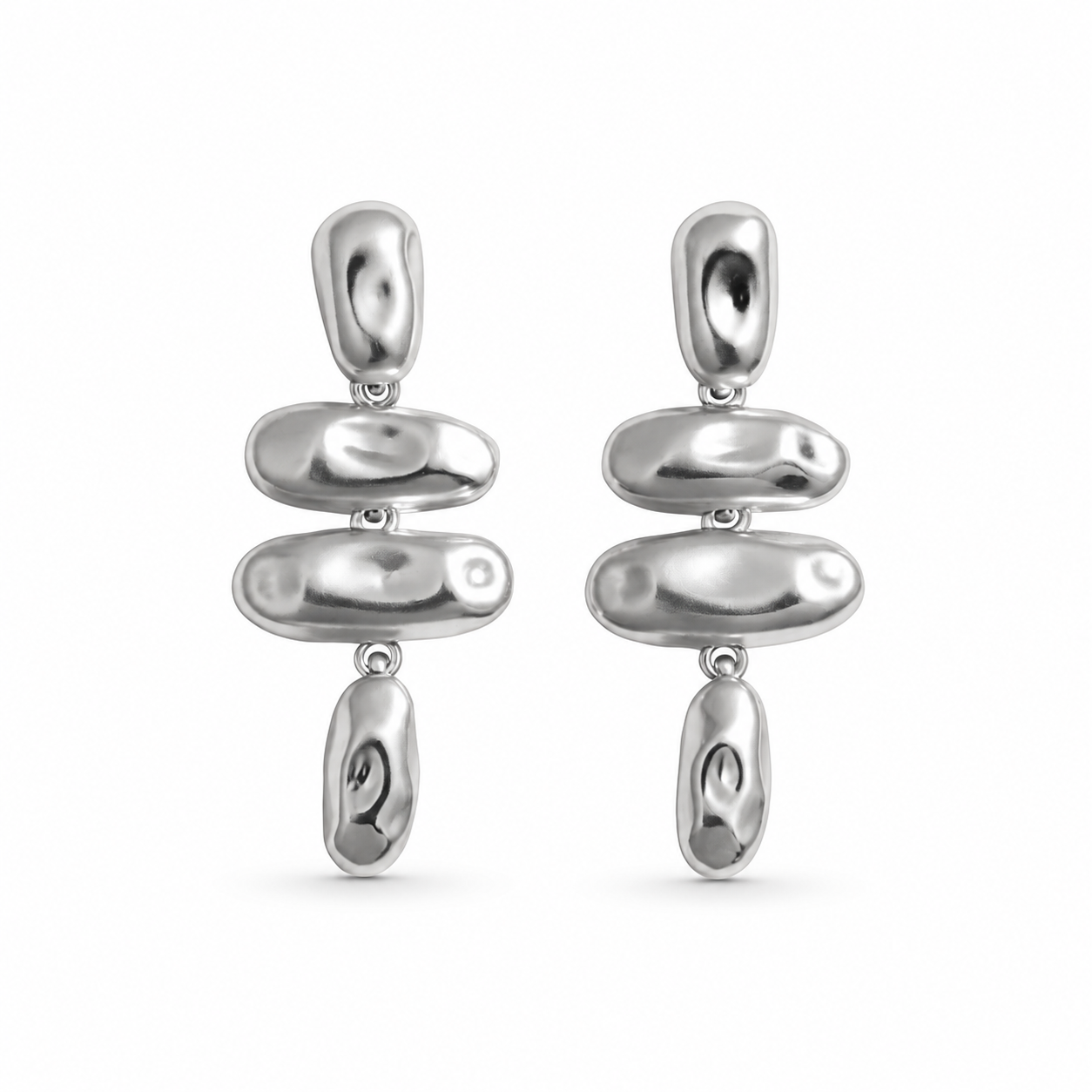 Liquid Drop Silver Earrings