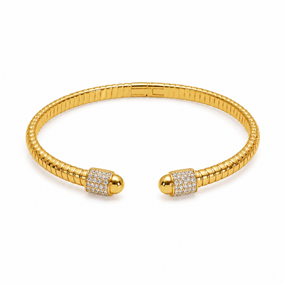 Pavé Open Gold Bangle