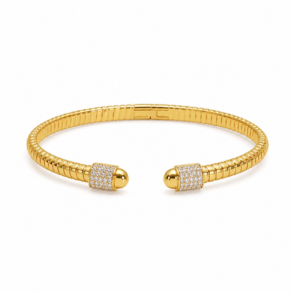 Pavé Open Gold Bangle