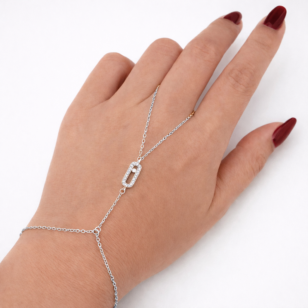 Oval Crystal Hand Chain