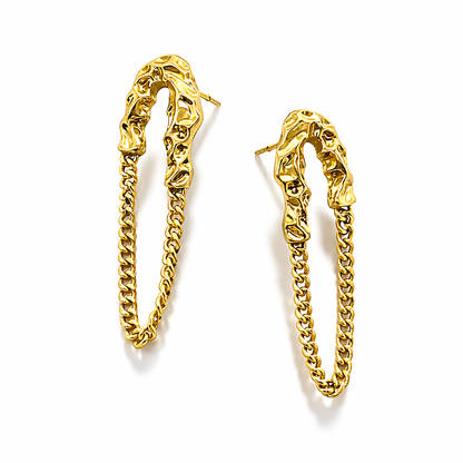 Molten Chain Drop Earrings