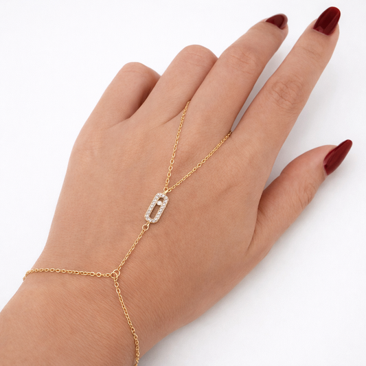 Oval Crystal Hand Chain