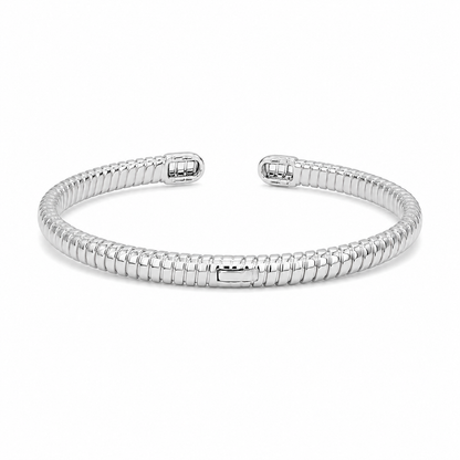 Silver Pavé Open Bangle
