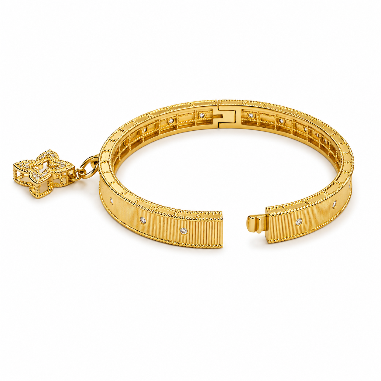 Clover Charm Bangle