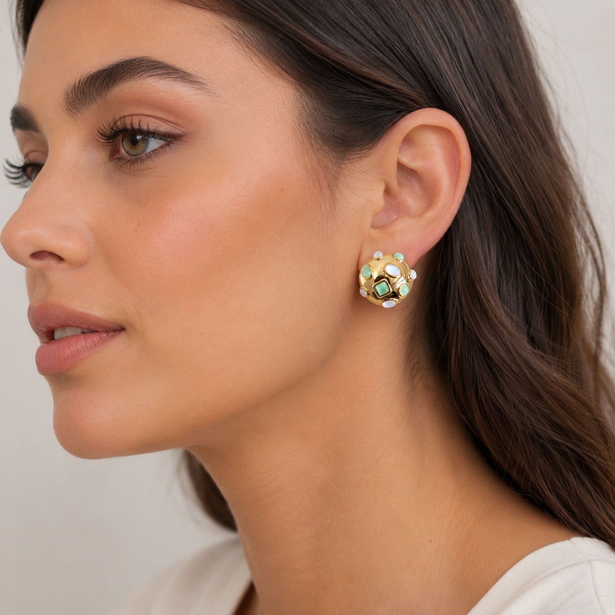 Celeste Mosaic Dome Earrings