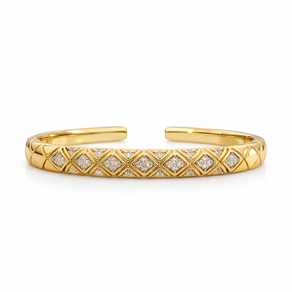 Quilted Sparkle Open Bangle