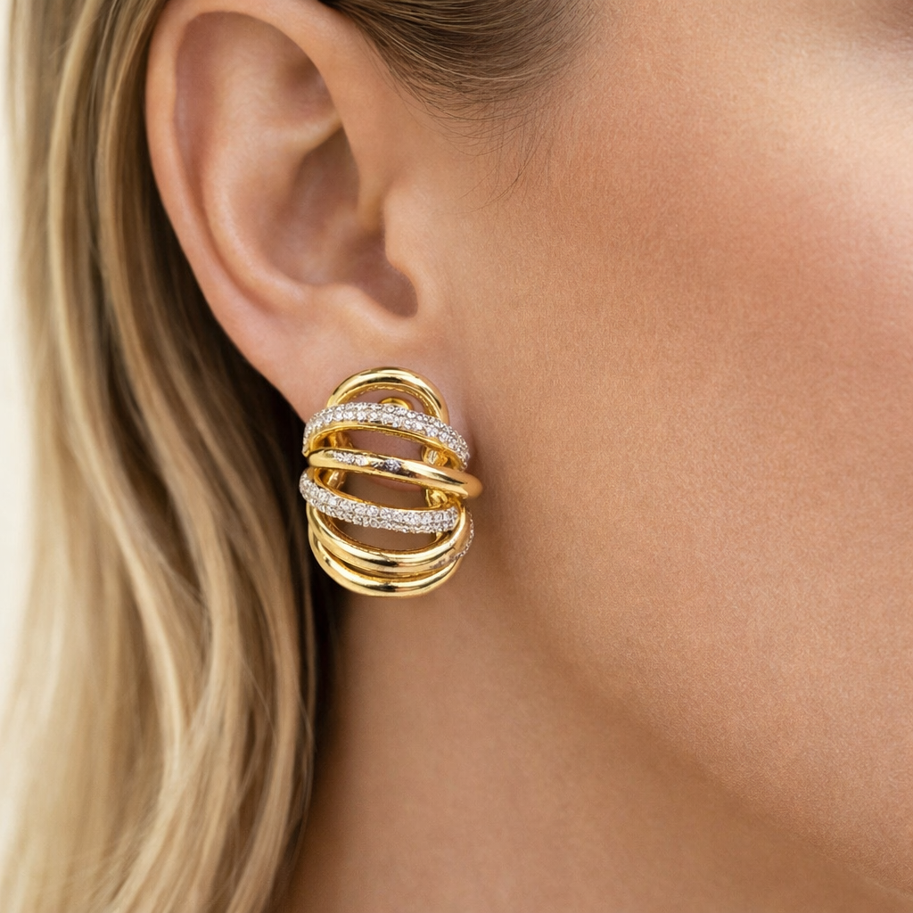 Intertwined Pavé Hoop Earrings