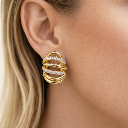 Intertwined Pavé Hoop Earrings