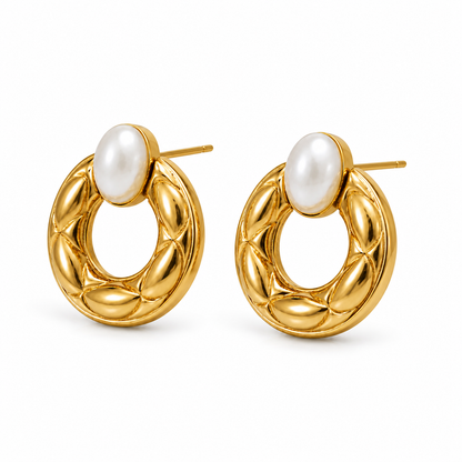 Luna Pearl Hoop Earrings