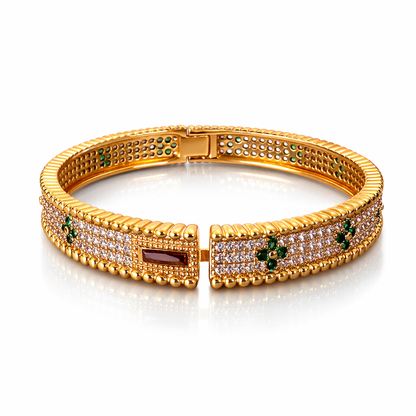 Emerald Glow Crystal Bangle
