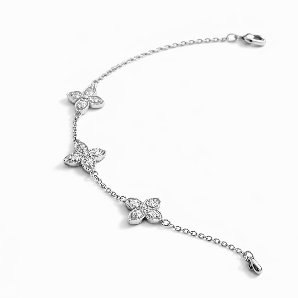Floral Outline Gold Bracelet