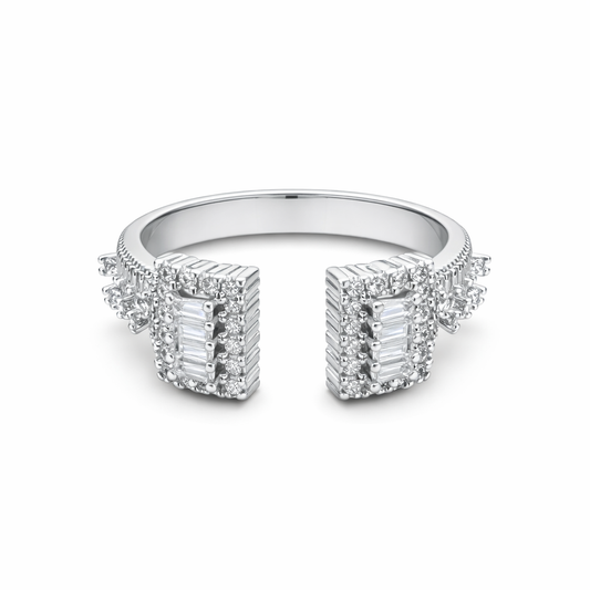 Celeste Open Baguette Ring