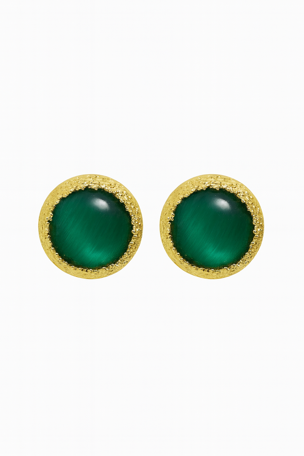 Emerald Aura Stud Earrings