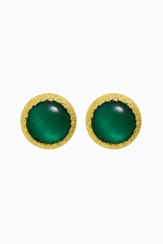 Emerald Aura Stud Earrings