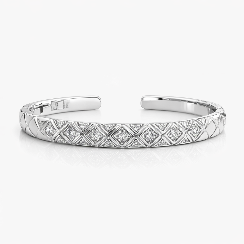 Quilted Sparkle Open Bangle