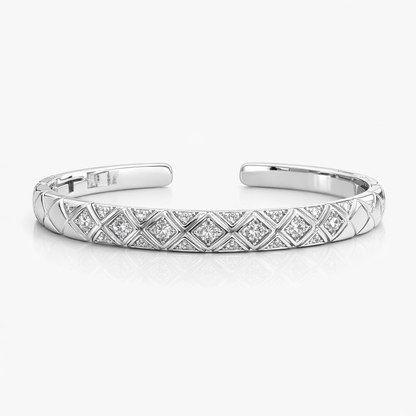 Quilted Sparkle Open Bangle