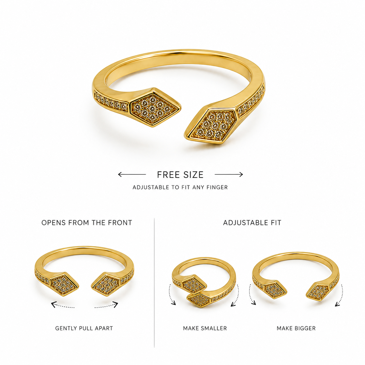 Twin Pavé Pinky Ring