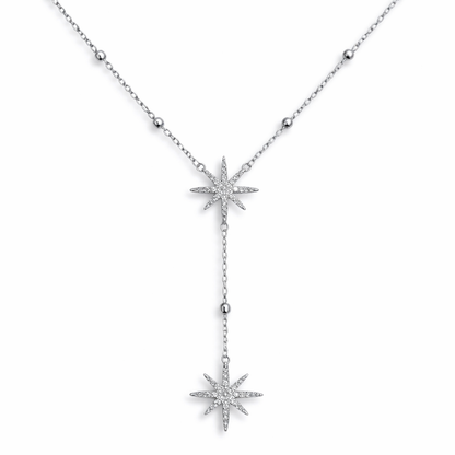Twin Starlight Drop Necklace
