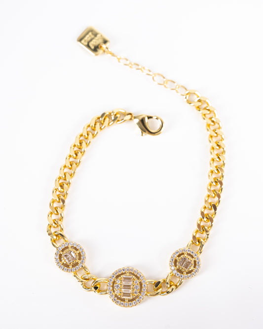 Beaded chain 3 stones