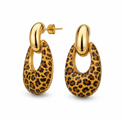 Leopard Drop Earrings