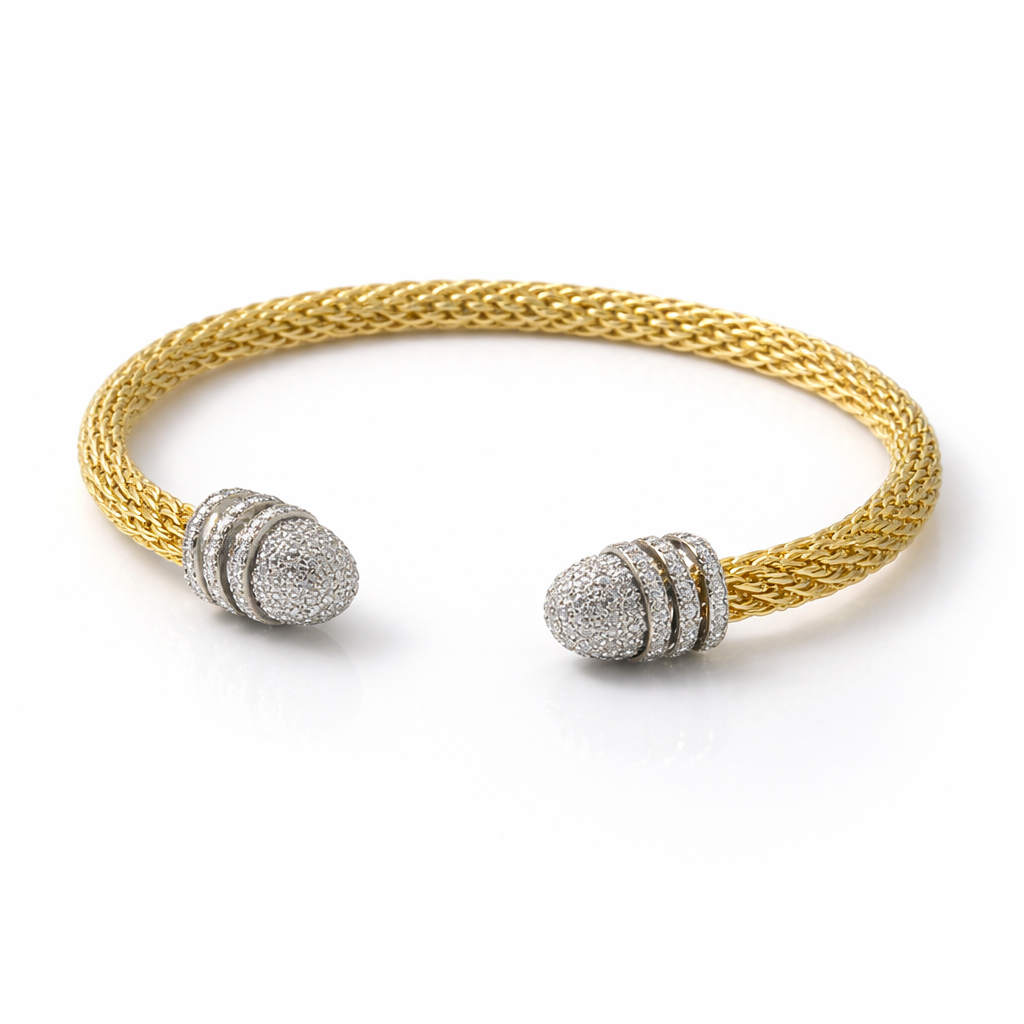 Pavé Crown Twist Bangle