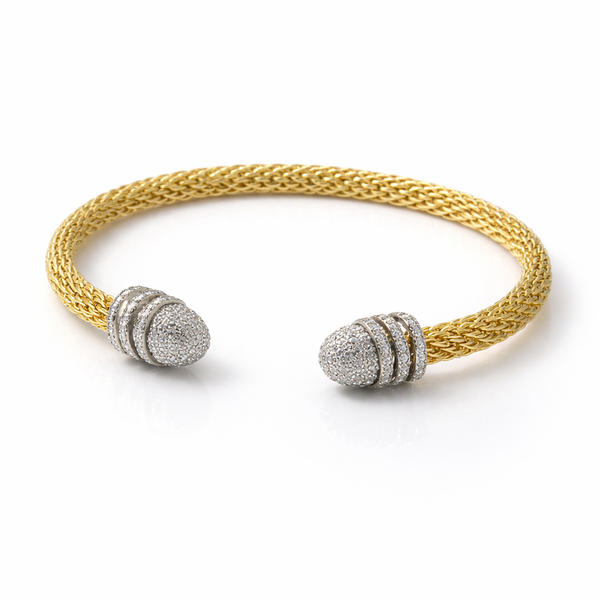 Pavé Crown Twist Bangle
