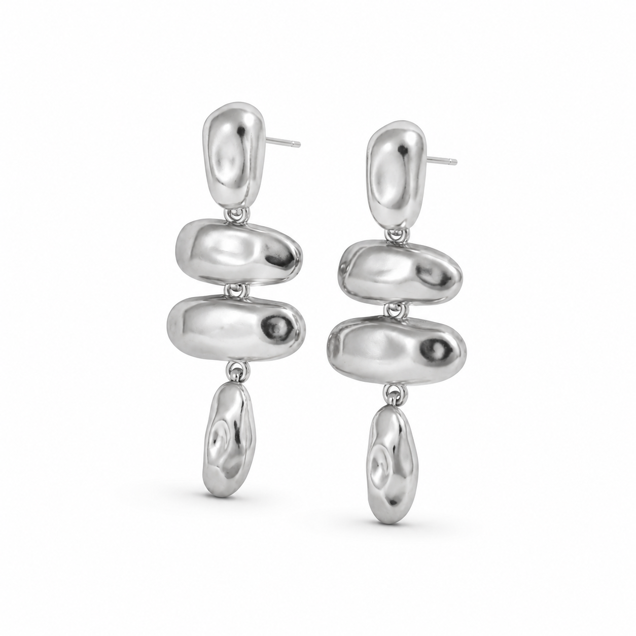 Liquid Drop Silver Earrings