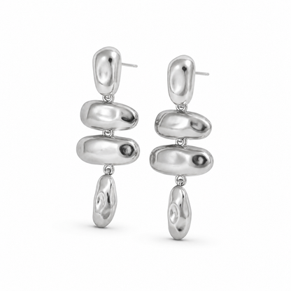 Liquid Drop Silver Earrings