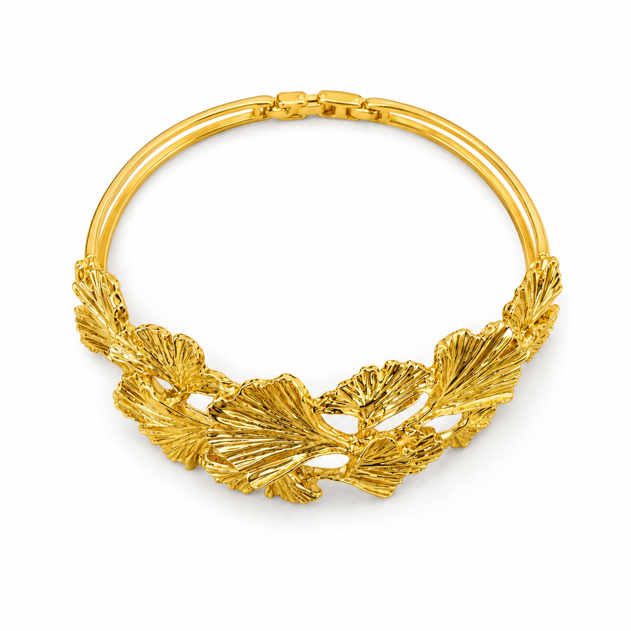 Golden Leaf Cuff Bracelet
