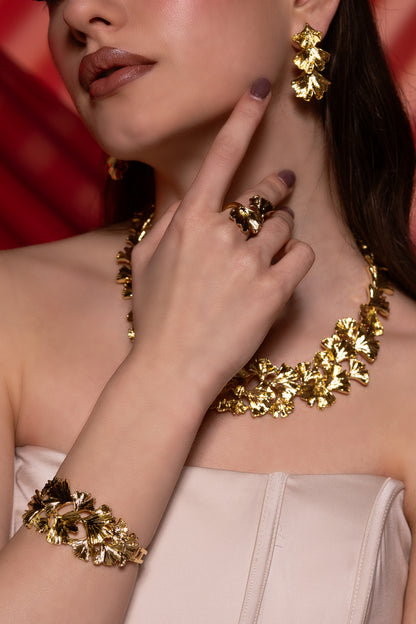 Golden Leaf Cuff Bracelet