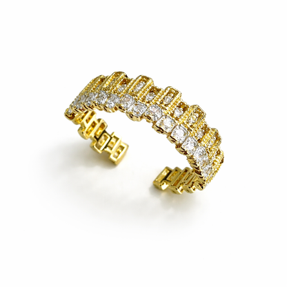 Crystal Link Open Ring