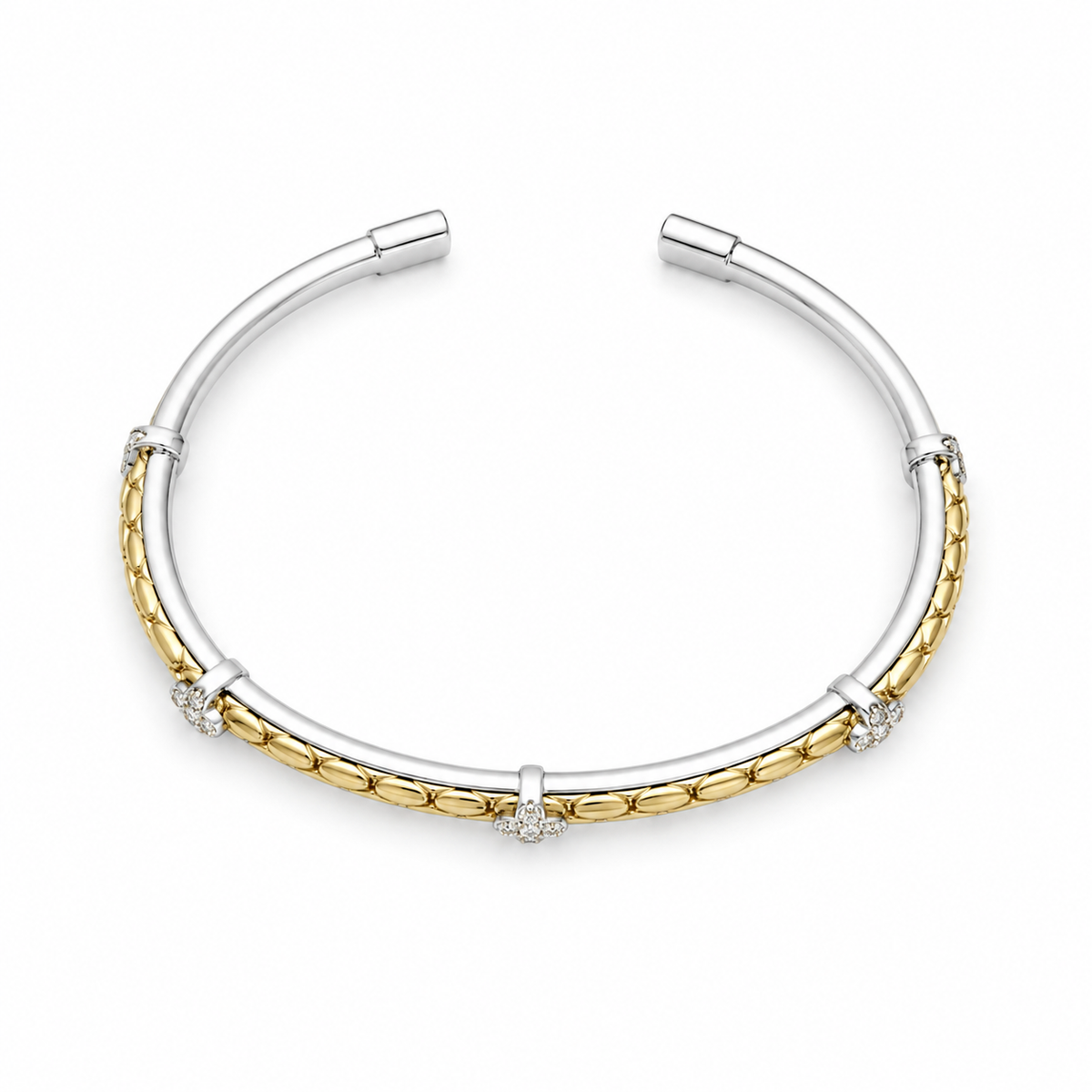 Dual Tone Floral Bangle