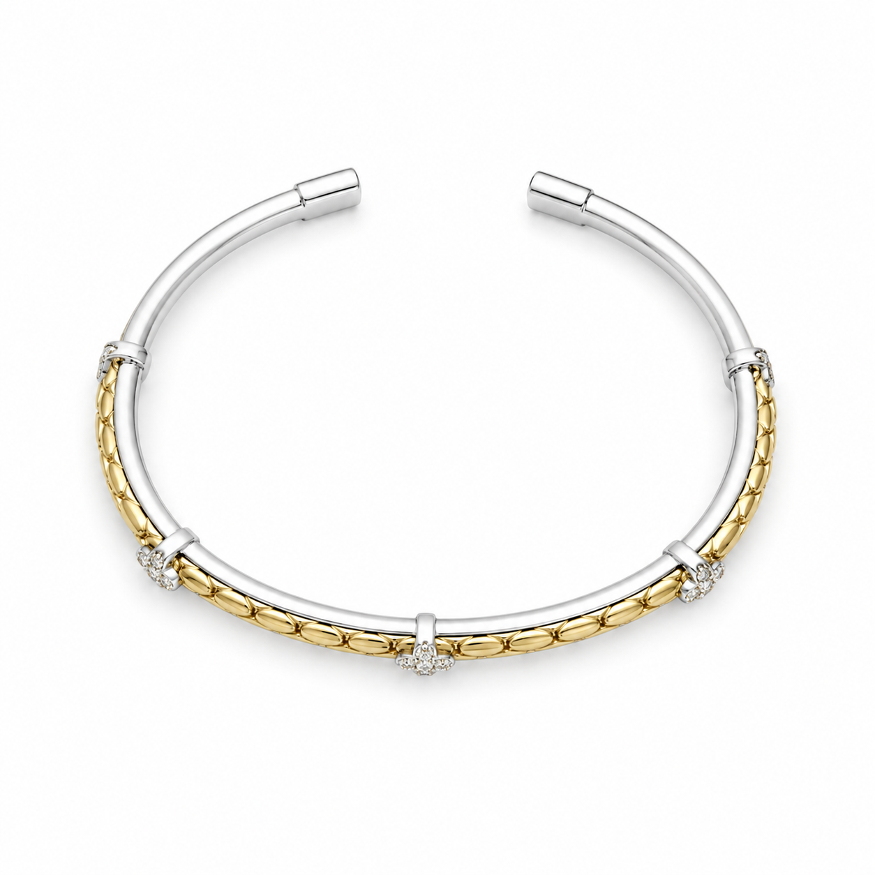 Dual Tone Floral Bangle