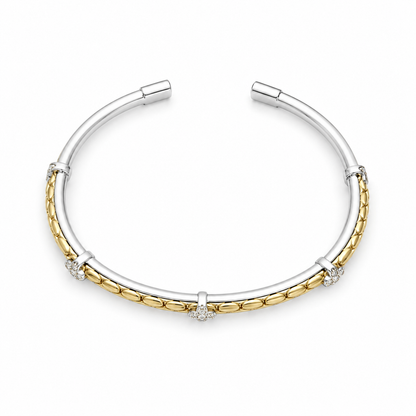 Dual Tone Floral Bangle
