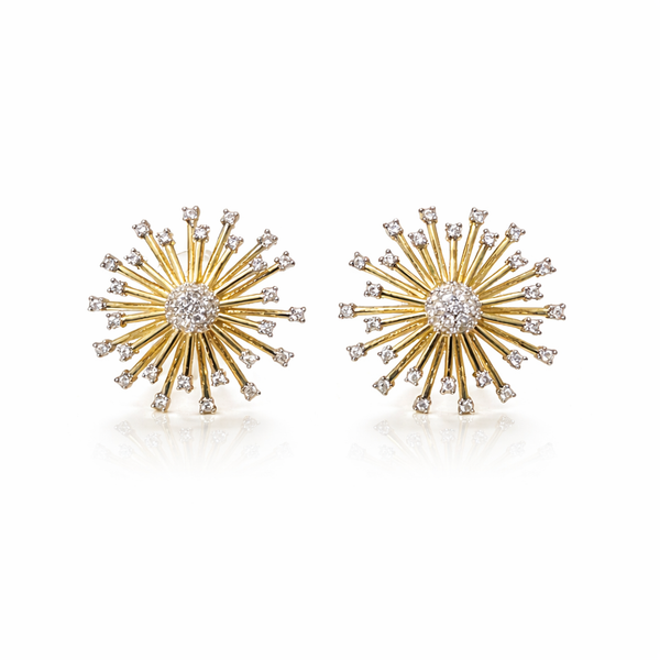 Sunburst Pavé Stud Earrings