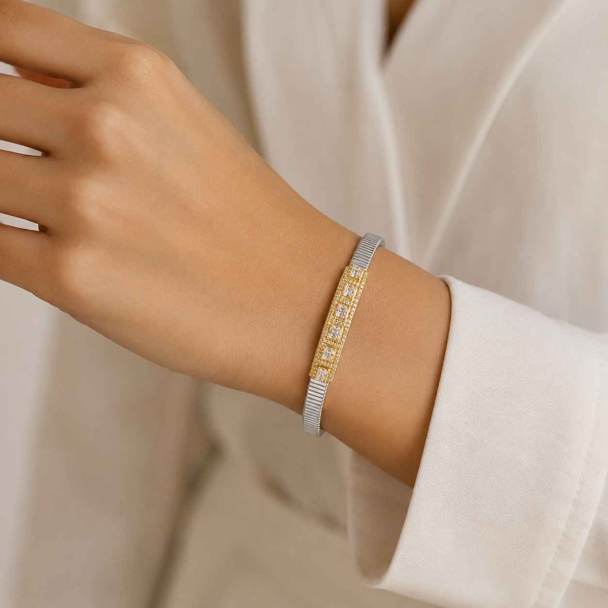 Radiant Duo Crystal Bangle
