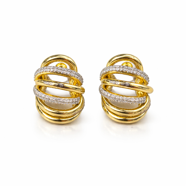 Intertwined Pavé Hoop Earrings