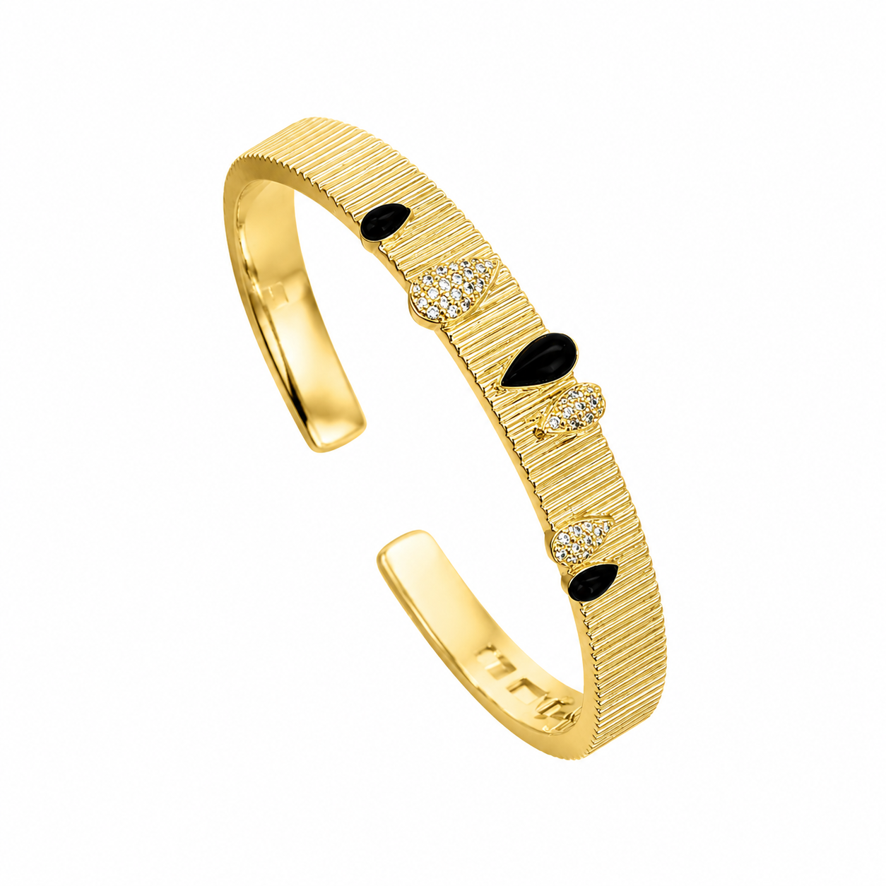 Evil Eye Textured Cuff Bangle