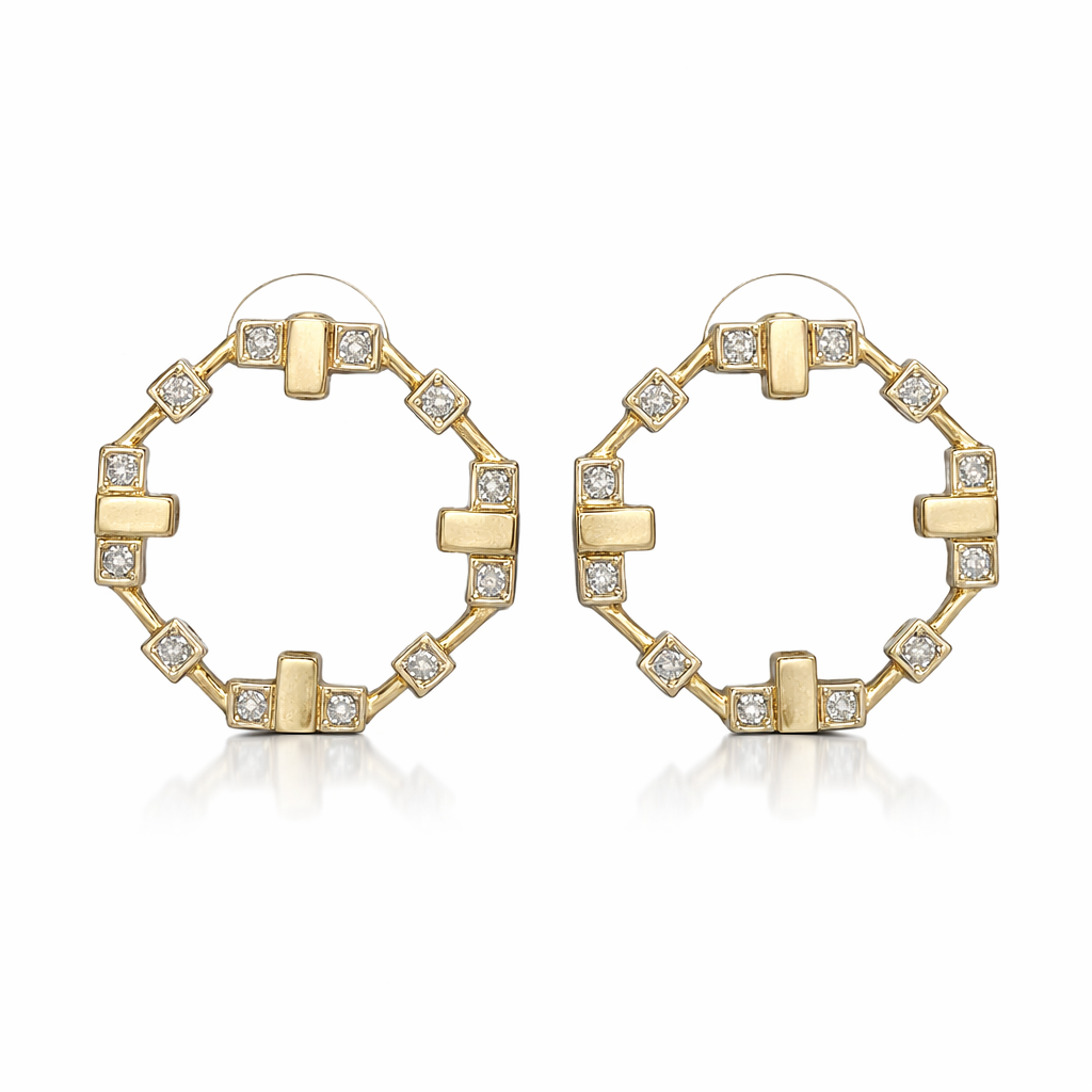 Geo Link Hoop Earrings