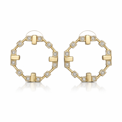 Geo Link Hoop Earrings