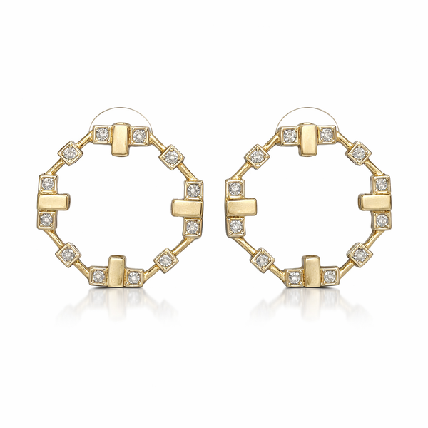 Geo Link Hoop Earrings